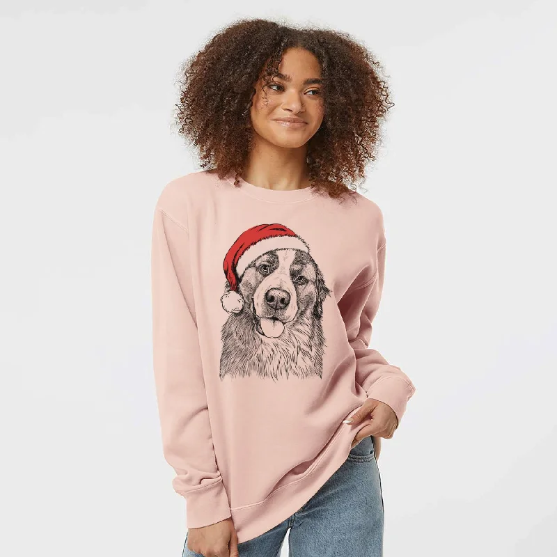 soft athletic sweatshirtSanta Walter the Bernese Mountain Dog Mix - Unisex Pigment Dyed Crew Sweatshirt