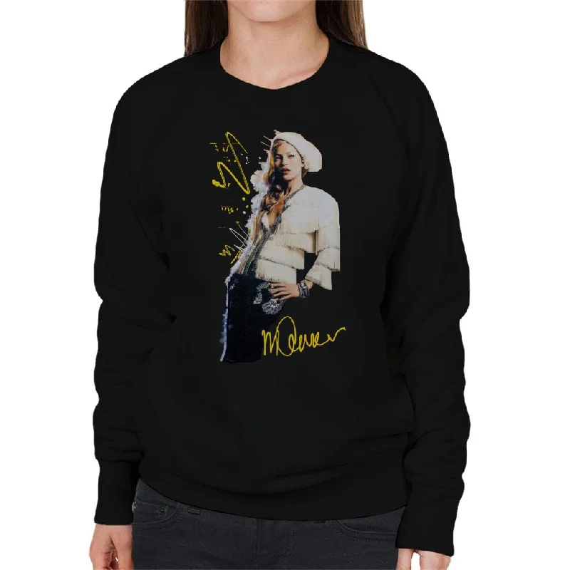 relaxed fit sports hoodieSidney Maurer Original Portrait Of Supermodel Kate Moss Women's Sweatshirt