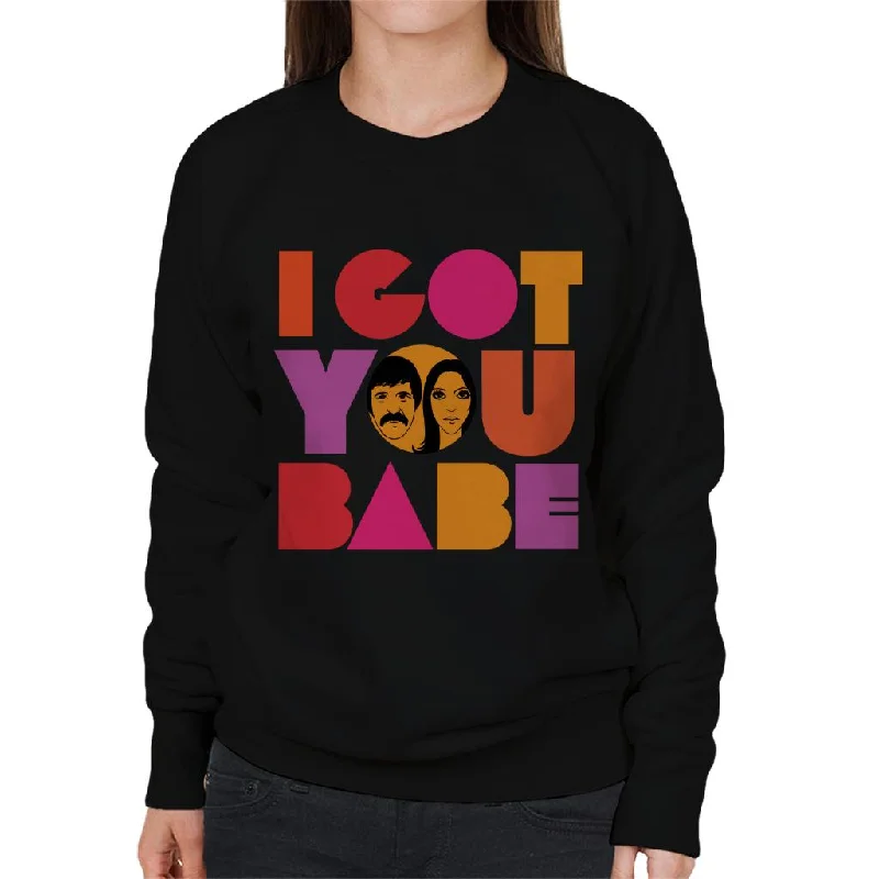 oversized gym sweatshirtSonny & Cher Headshot I Got You Babe Women's Sweatshirt