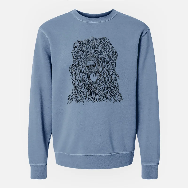 warm athletic hoodieBare Darryl the Black Russian Terrier - Unisex Pigment Dyed Crew Sweatshirt