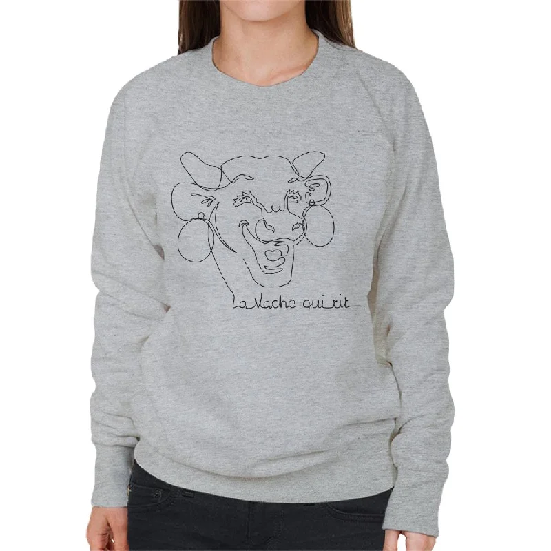 breathable workout hoodieThe Laughing Cow Handwritten Close Up Logo Women's Sweatshirt